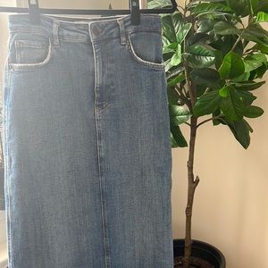 Zara Stretch Denim Maxi Skirt